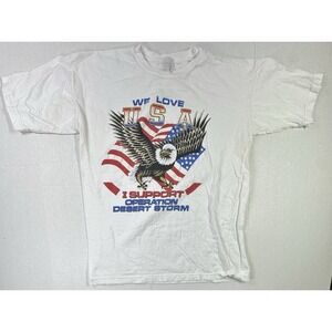 Vintage 90s USA Eagle Operation Desert Storm Patriotic T-Shirt XL Made in USA